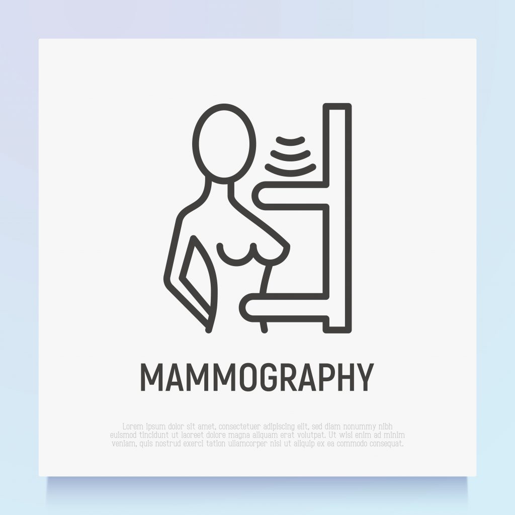 dessin d'une mammographie
