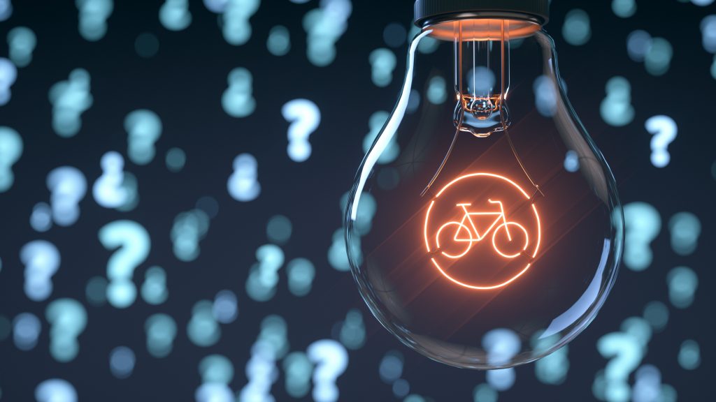 ampoule avec une icone de vélo électrique